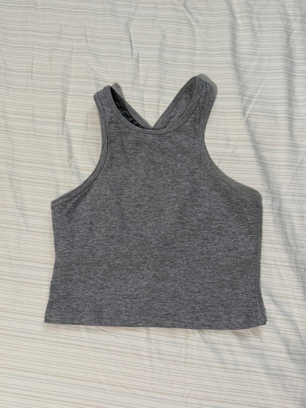 $68 Beyond yoga Heathered gray studio crop tank top size small